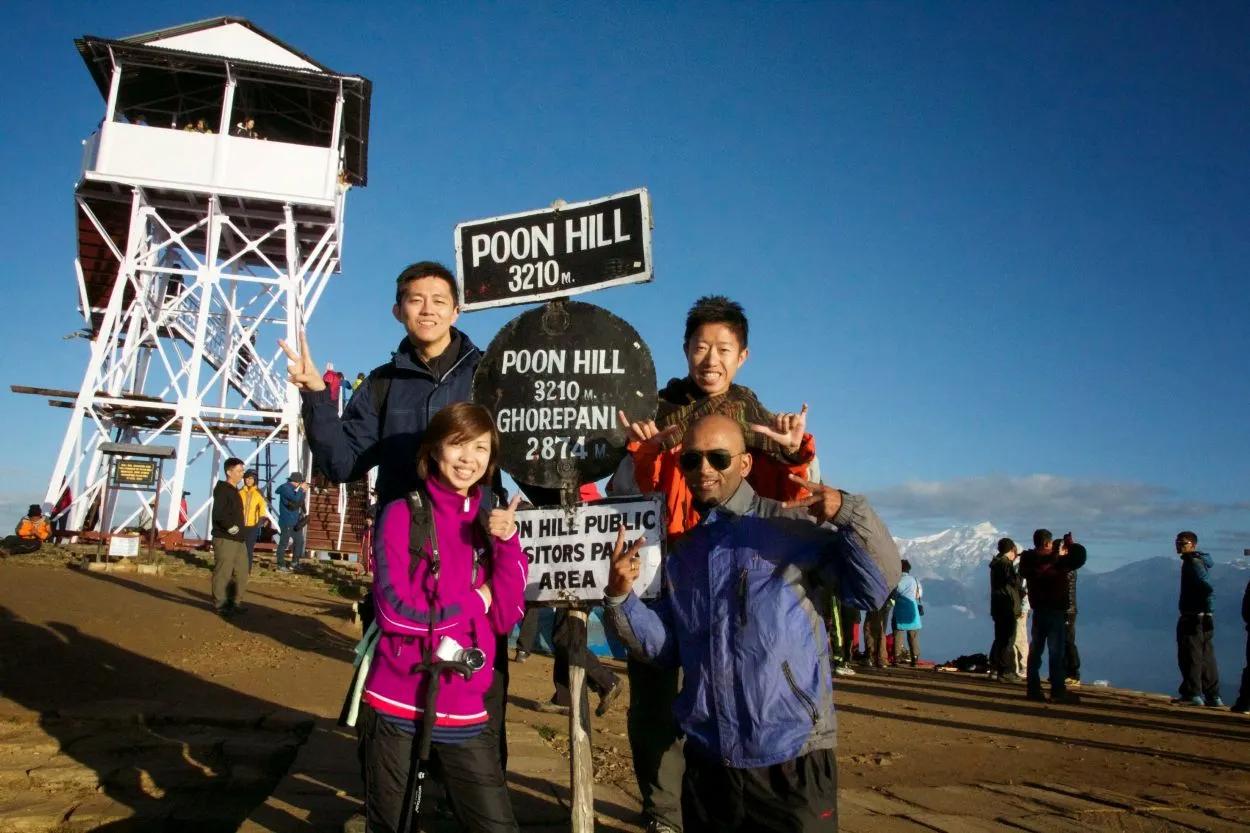 Visitors in one of the Short Treks in Nepal, Poon Hill.
