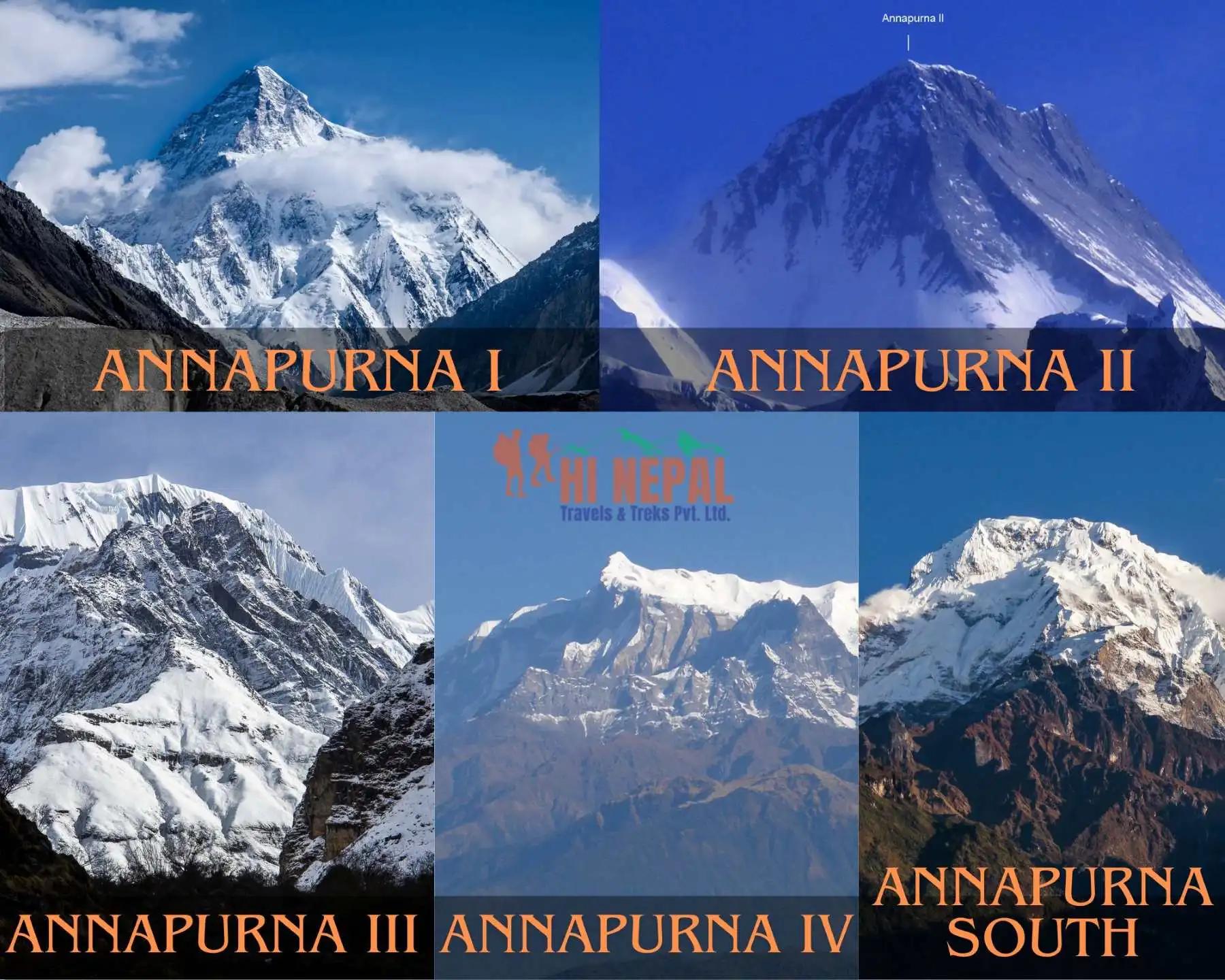 5 different mountains of Annapurna Range, find Where is Annapurna