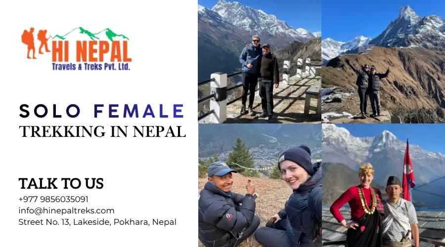 Solo female trekker trekking with Hi Nepal Treks to Annapurna Circuit Trek